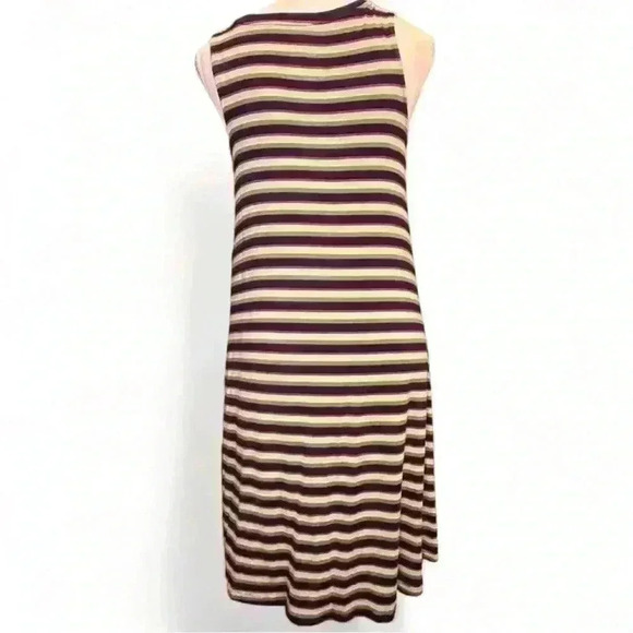 Time and Tru - Sleeveless Multi-color stripes t-Shirt dress- women’s Med - Picture 3 of 4